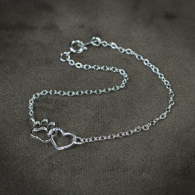 Forever Connected Heart Paw Bracelet