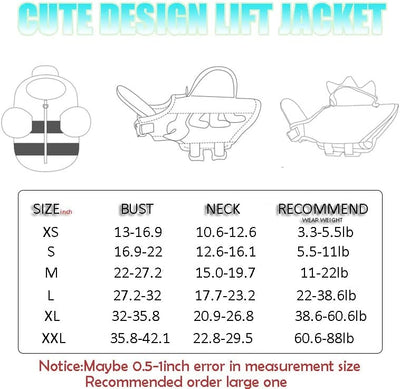 sizes small dog life jackets