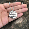 "All Paws Matter" silver plated Pendant Charm Necklace