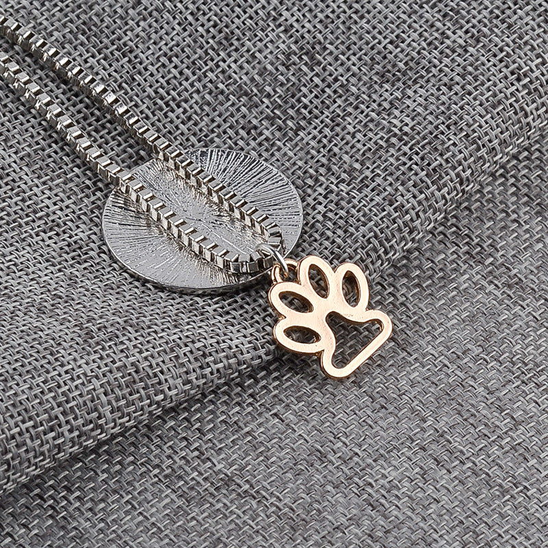 "LIVE LOVE RESCUE" Second Chance Dog Paw Necklace