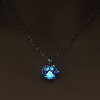 Glow in the Dark Puppy Paws Necklace