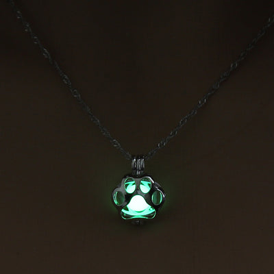 Glow in the Dark Puppy Paws Necklace