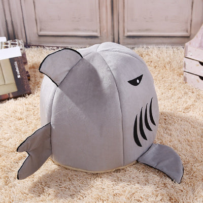 Shark Dog House with Removable Bed Cushion