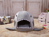 Shark Dog House with Removable Bed Cushion