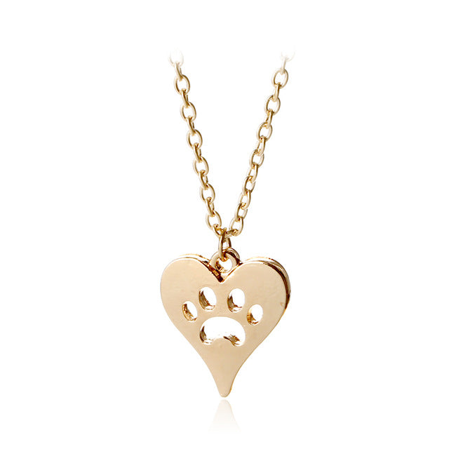 Twisted Heart  Puppy Paw Print in My Heart Necklace Set